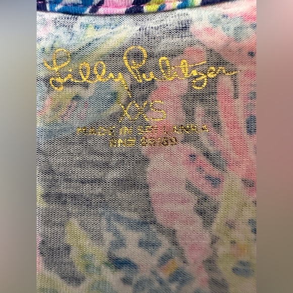 LILLY PULITZER Oyster Bay Navy PJ Knit Button Up Long Sleeve Top (Size XXS) - Picture 4 of 6